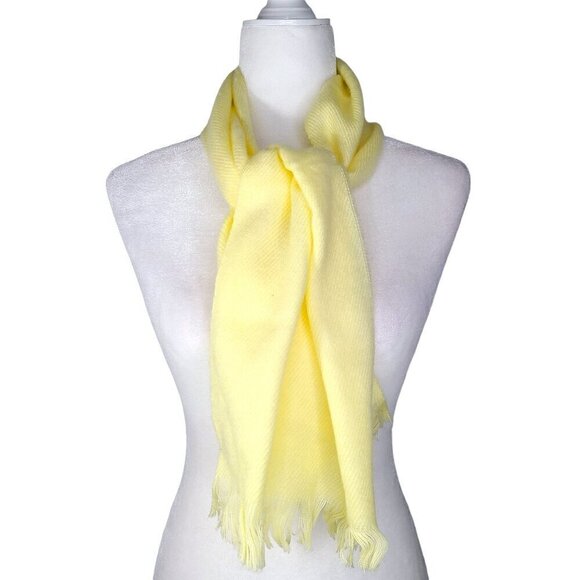 Vintage NWT Canary Yellow Super SOFT Cashmere Like Fringe Scarf Wrap - Picture 1 of 5